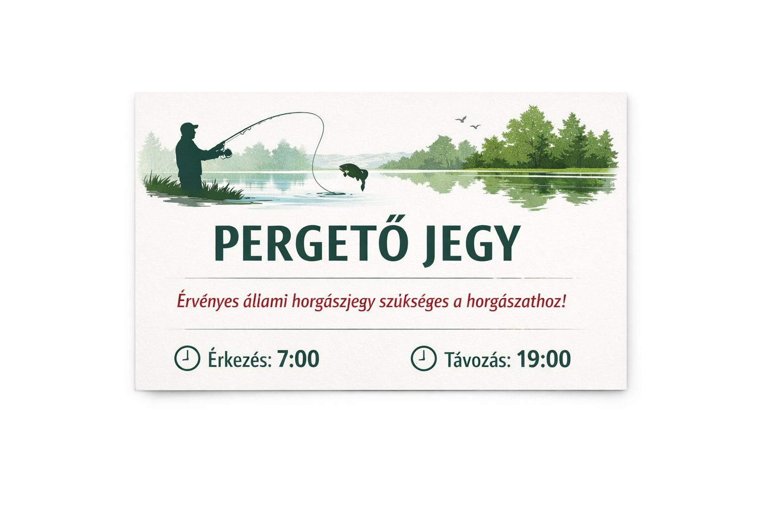 Pergető horgászjegy – Diana és Zoltán Horgásztó és Pihenőpark